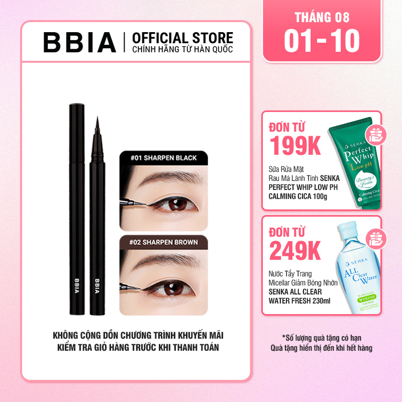 Kẻ mắt nước đều màu, chống nước, dễ tẩy trang BBIA Last Pen Eyeliner 0.6g