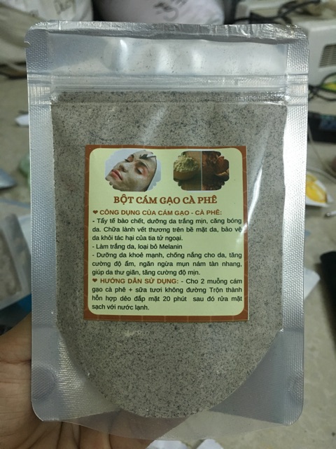 500gr Bột Cám gạo cà phê đắp mặt, tắm trắng