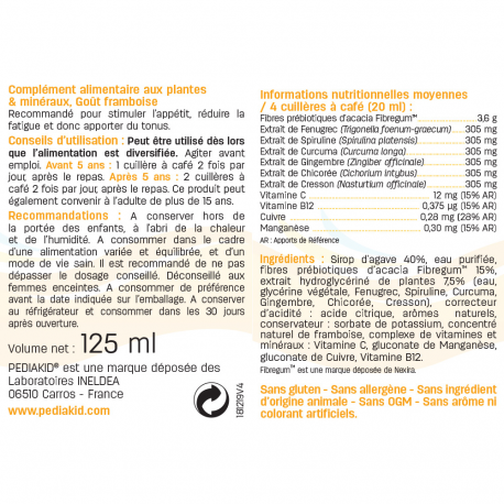 Vitamin Pediakid Appétit Tonus giúp bé ăn ngon 125ml