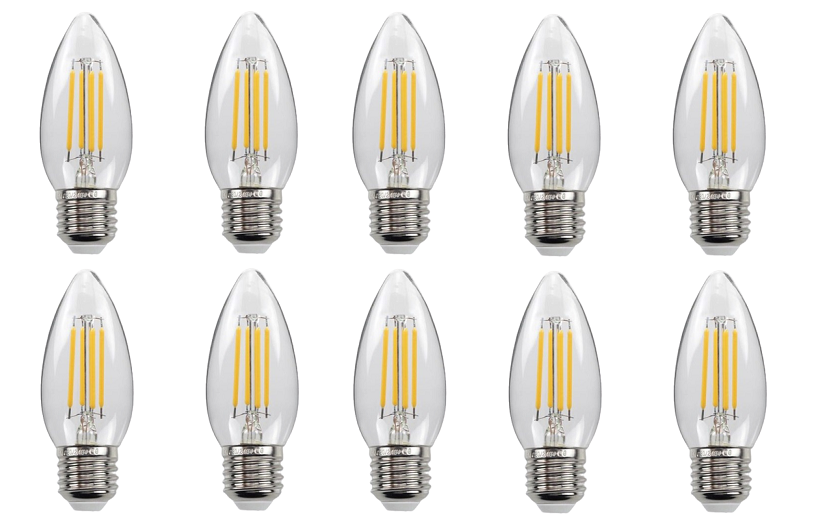 Bộ 10 bóng đèn led edison c35 4w hình quả nhót đui e27