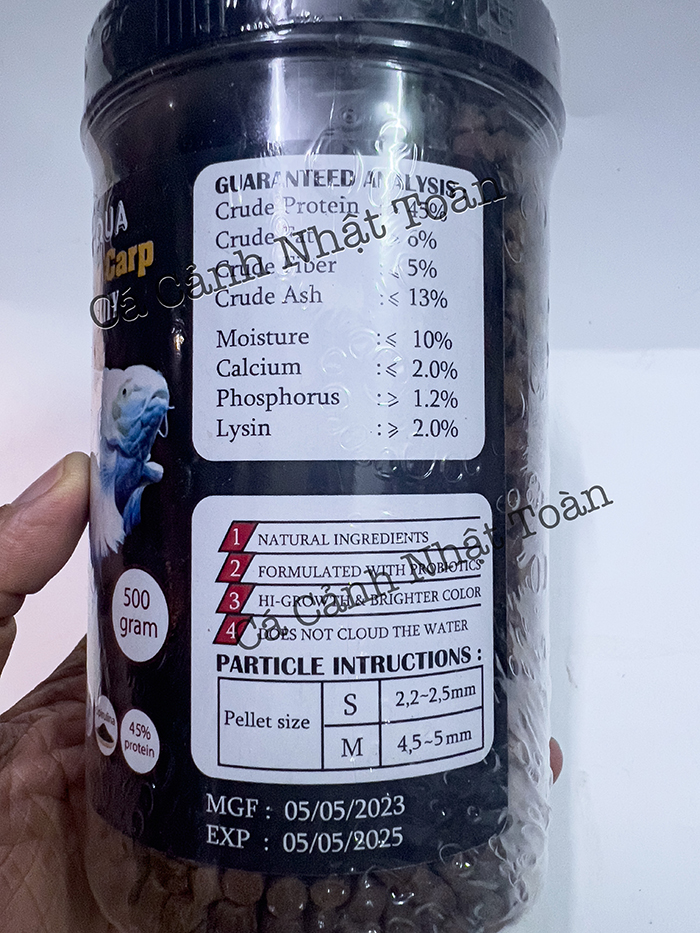 THỨC ĂN CÁ CHÉP SƯ TỬ JM AQUA TAIWAN CAO CẤP (HỦ 500G)