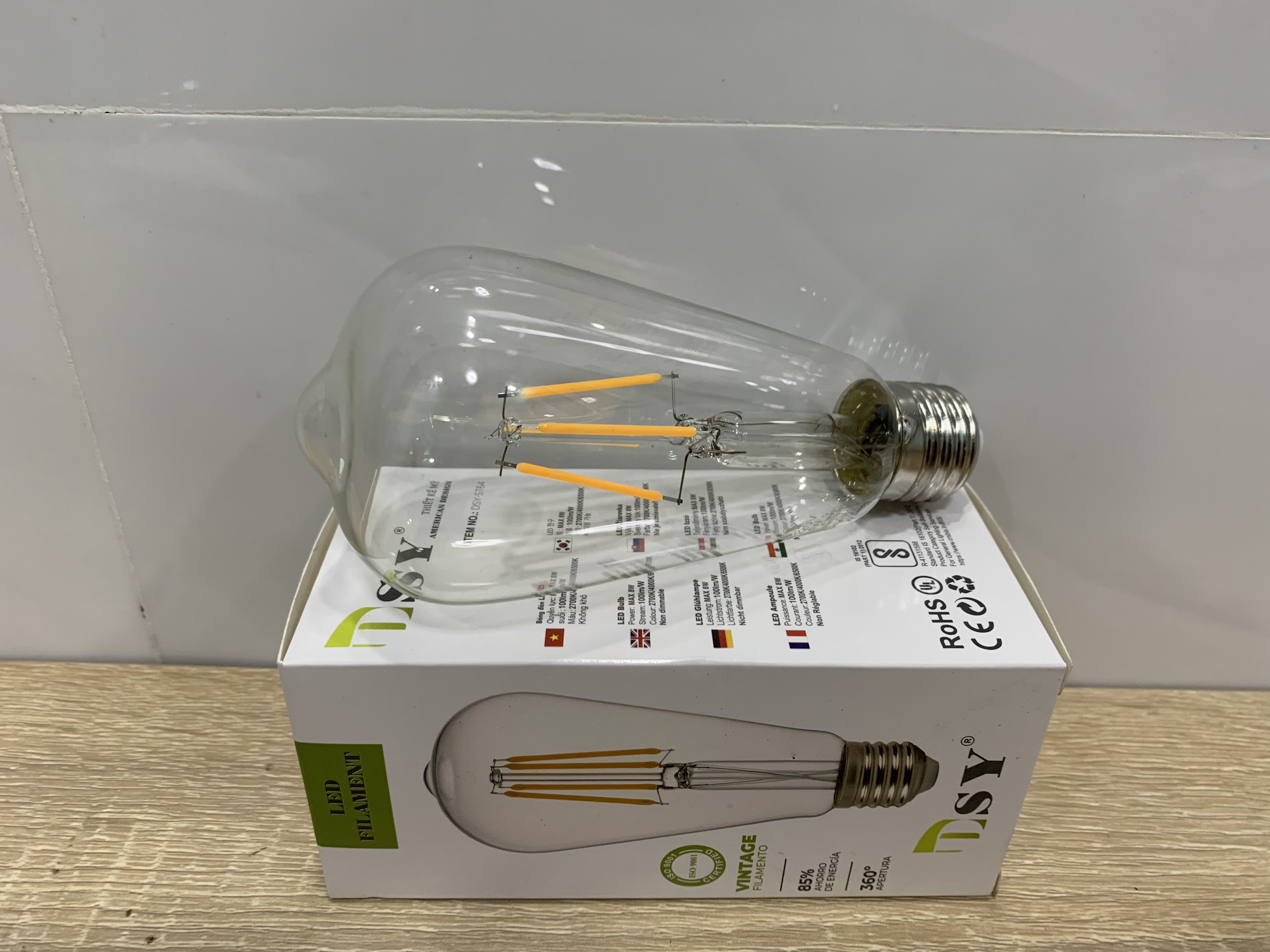 Bóng đèn led giả dây tóc edison 4W Trong ánh sáng Vàng