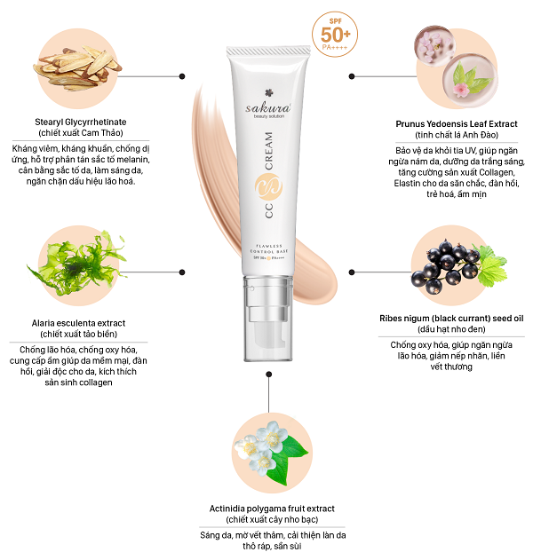 Kem Trang Điểm Sakura CC Cream 40gr
