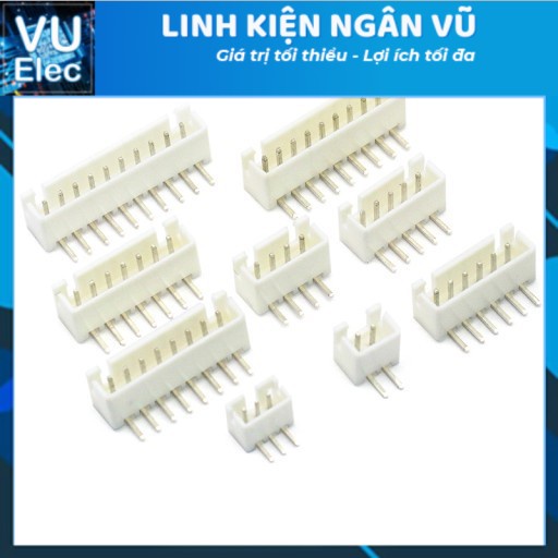 Header XH2.54 2P-10P Cái, Đực Thẳng, Đực Cong (10 Con)