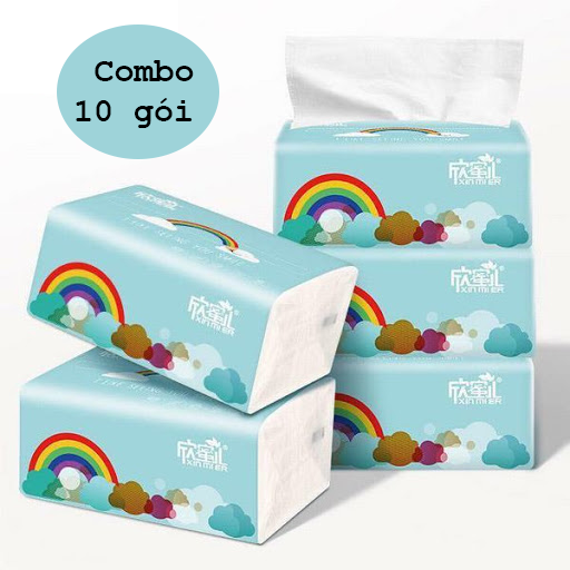 [GIAO HỎA TỐC]Combo 10 gói giấy ăn Cầu Vồng siêu dai