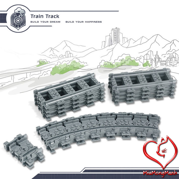 Đường Ray Tàu Hỏa City Đồ Chơi Lắp Ráp Xếp Hình Kazi MOC DIY