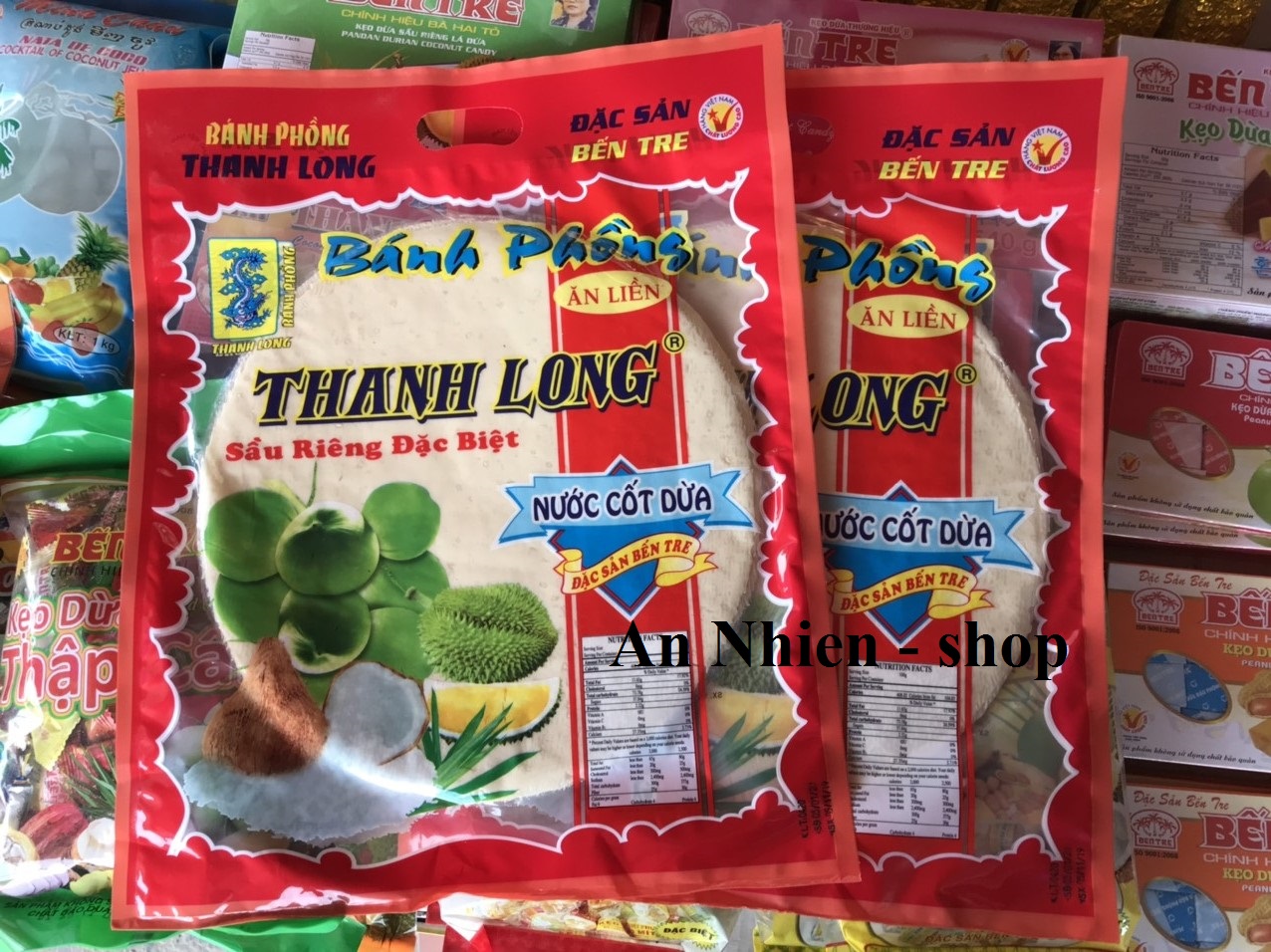 Bánh phồng sữa Thanh Long sầu riêng