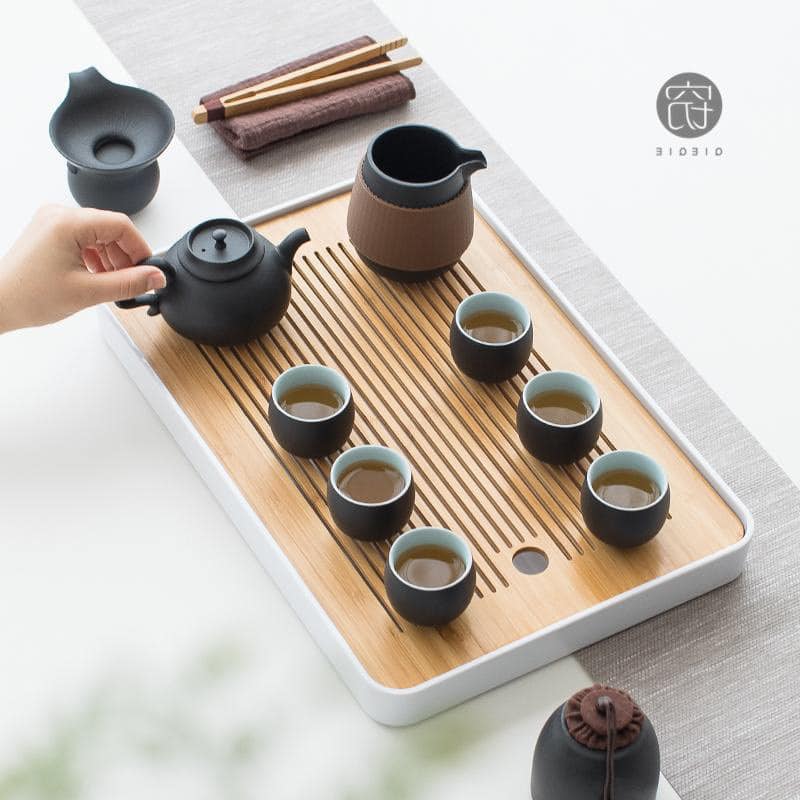 Bộ ấm chén trà đạo -bộ ấm trà tử sa bộ 6 món - bộ bình trà tử sa mini có túi đựng đi du lịch tiện lợi gồm 1 ấm trà, 6 tách, 1 bình đựng trà