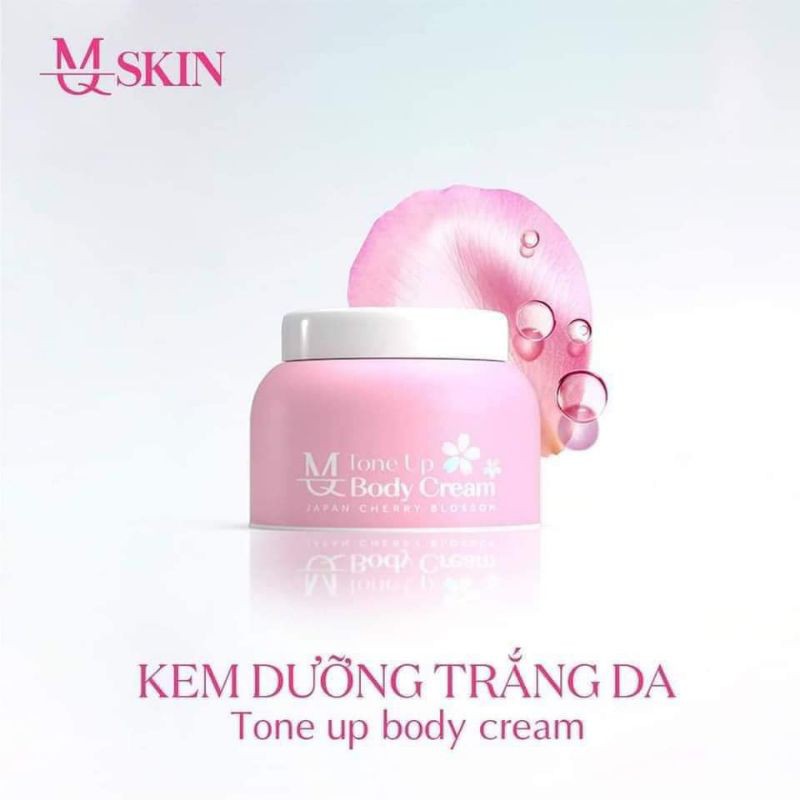 KEM BODY DƯỠNG TRẮNG CHIẾT XUẤT HOA ANH ĐÀO MQ SKIN - TONE UP BODY CREAM Giữ ẩm da một cách hiệu quả, che lấp khuyết điểm trên da nhanh chóng