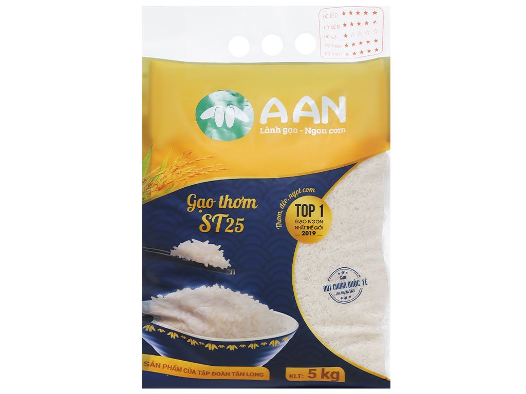 [HCM ship 2h] Gạo Thơm ST25 Gạo A An Túi 5 Kg