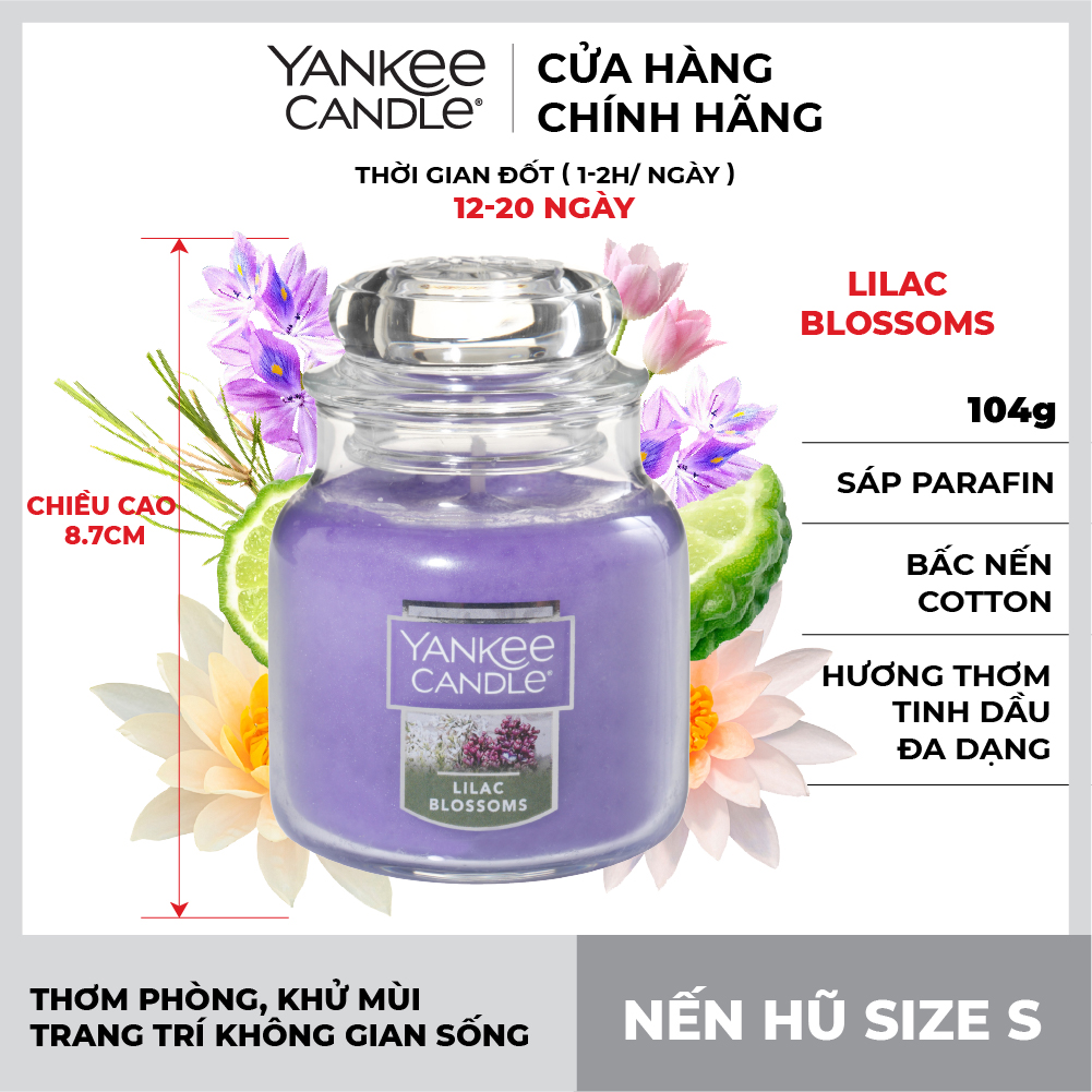 Nến hũ Yankee Candle size S - Lilac Blossoms