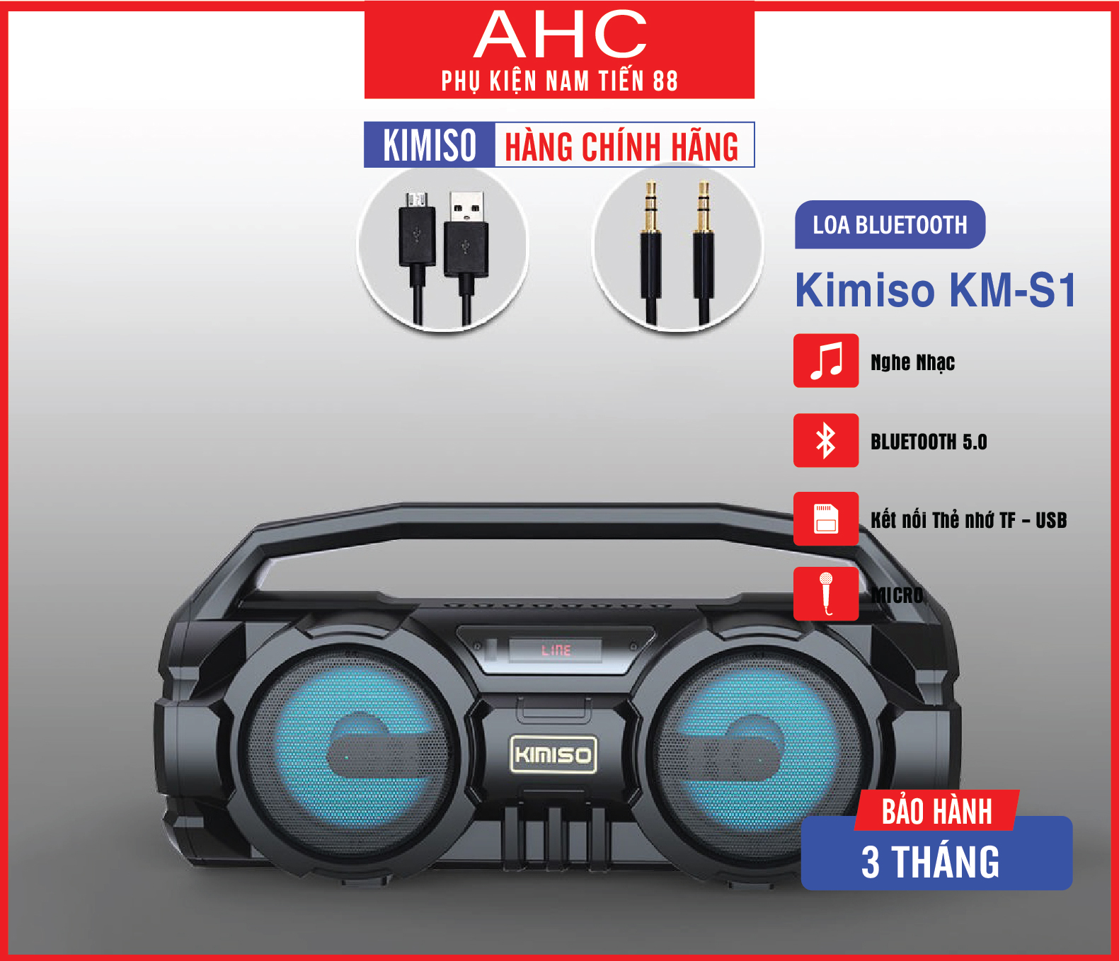 Loa Bluetooth KIMISO S1 kèm Micro