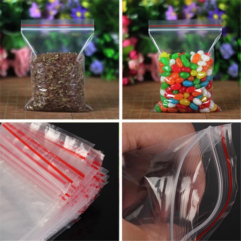 100G túi zip chỉ đỏ chọn size
