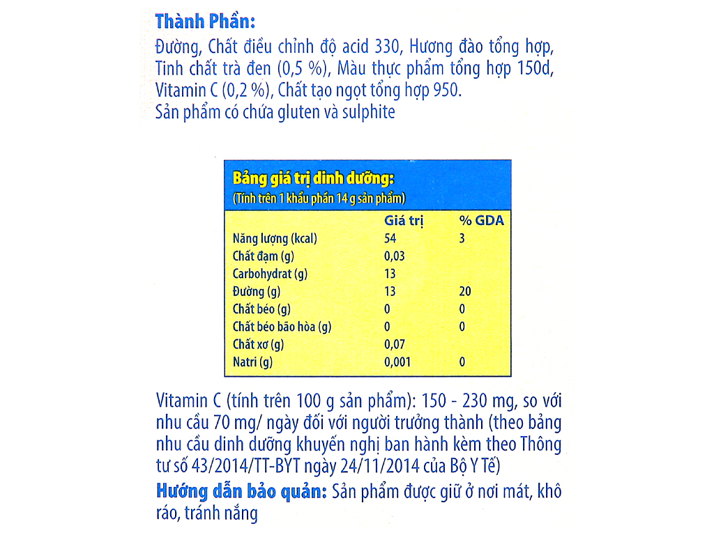 Trà đào Lipton Ice Tea Hộp 224g (14g x 16 gói)