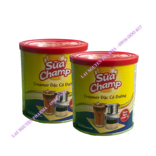Set 2 lon Sữa đặc mẫu mới có đường Dairy Champ 500gr