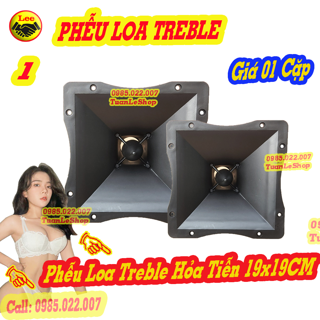 02 phễu loa treble hỏa tiễn 19x19cm – họng loa trep 19x19, phễu ren xoáy cho treble 350, trep 450 – gái 02 phễu