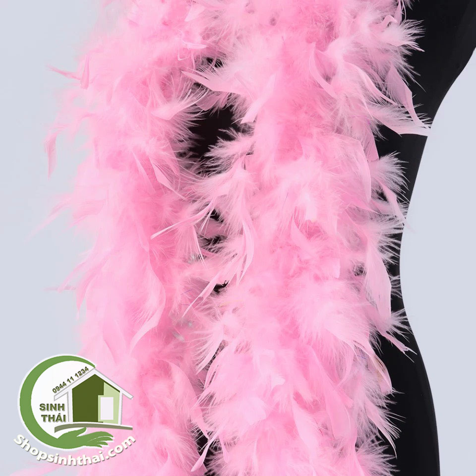 [HCM]Dây lông vũ lông ngỗng dài 200cm - màu hồng