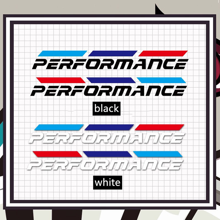 [HCM]Bộ 2 tem dán cửa xe ô tô Performance 02 (trắng)