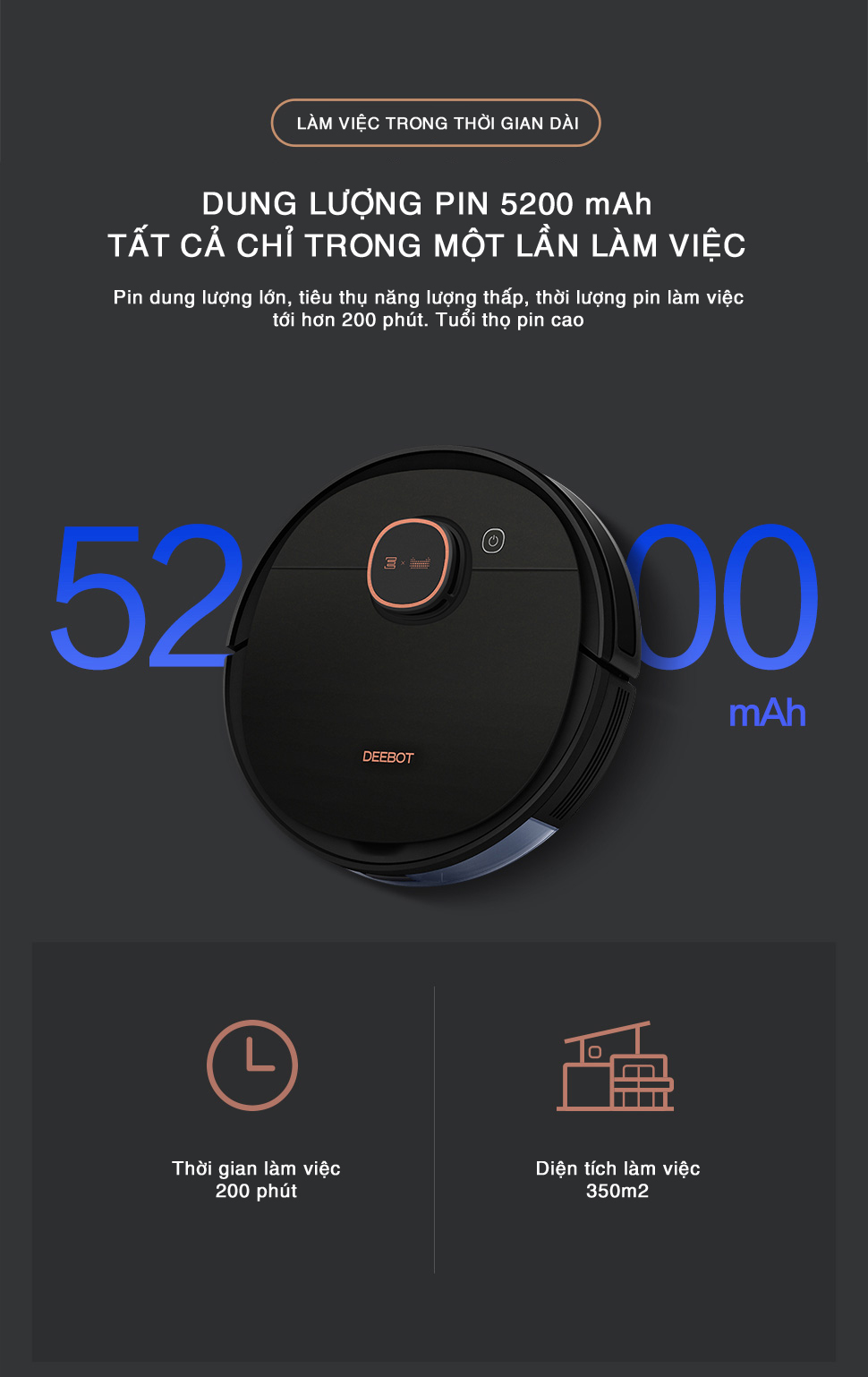 Robot hút bụi lau nhà Ecovacs T5 Max