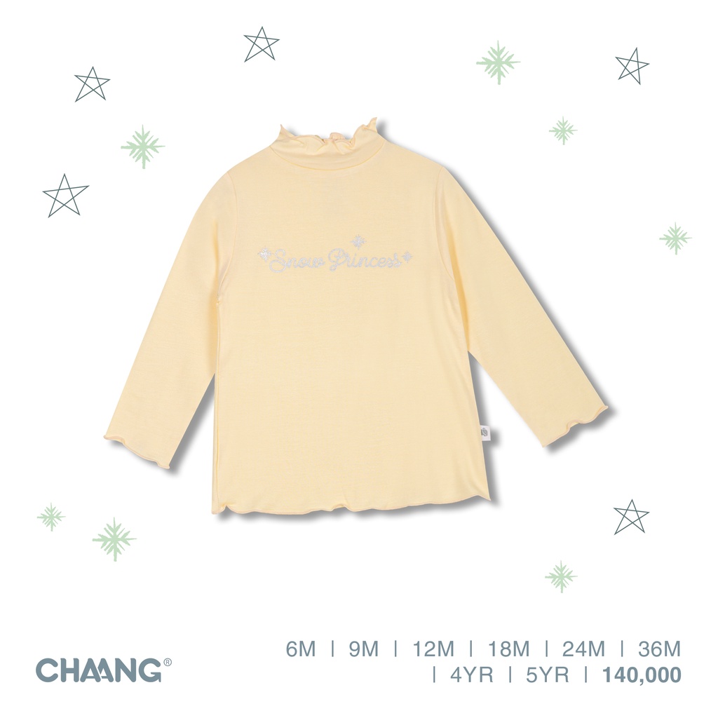 Áo cổ ba phân Snow vàng Chaang