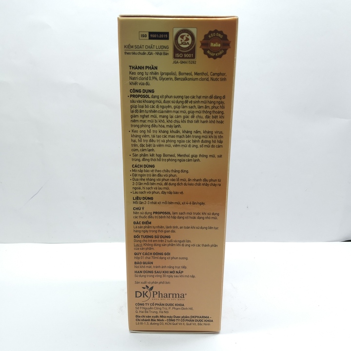 DUNG DỊCH XỊT RỬA MŨI KEO ONG PROPOSOL - Chai 70ml