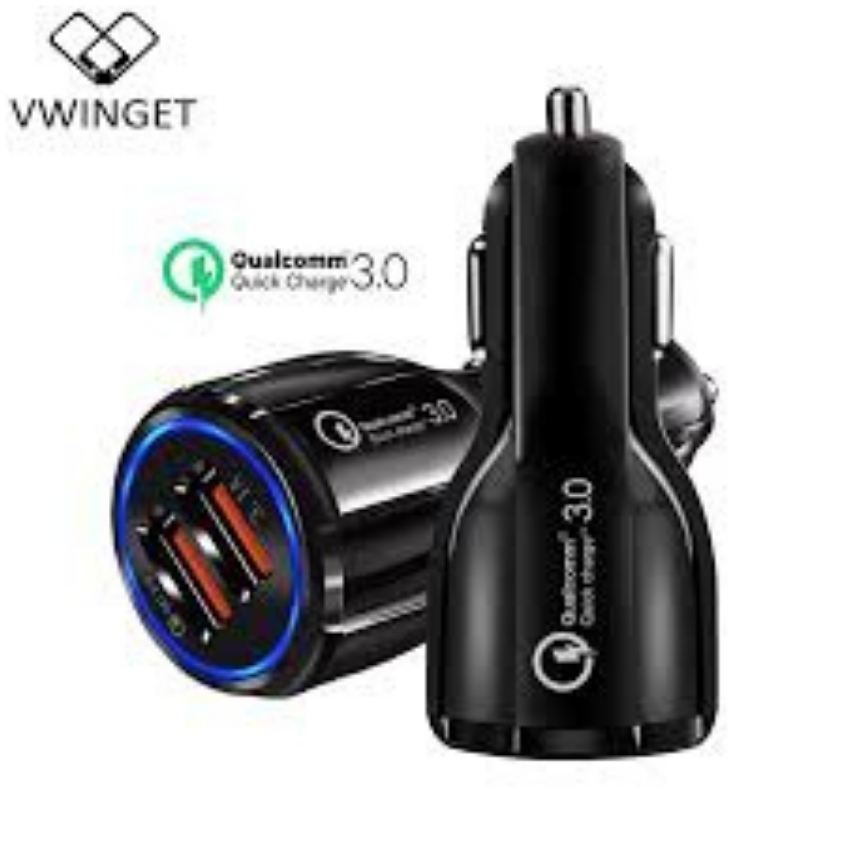 Tẩu sạc nhanh ô tô QC3.0 2 cổng USB bộ chia tẩu sạc ô tô xe máy