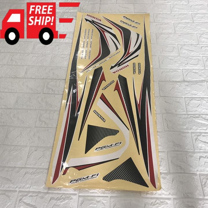 [MUA HÀNG NGAY ĐỂ ĐƯỢC MIỄN SHIP TẬN NHÀ] Tem bản to dán xe Airblade đời 2011-2012 3 lớp , Màu Đen trắng, phụ tùng xe máy