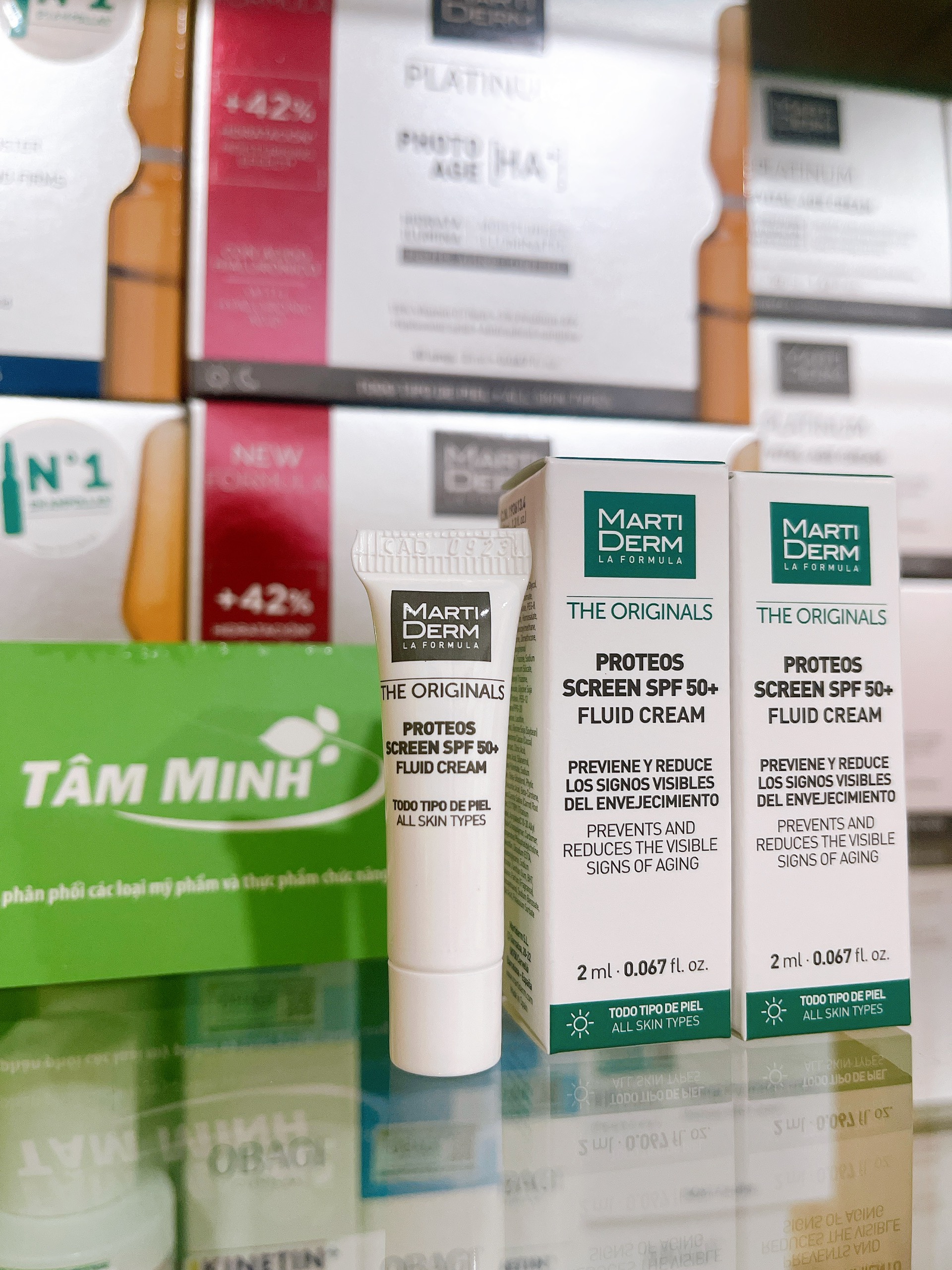 [HCM]Kem Chống Nắng Phổ Rộng size mini MartiDerm The Originals Proteos Screen SPF50+ Fluid Cream