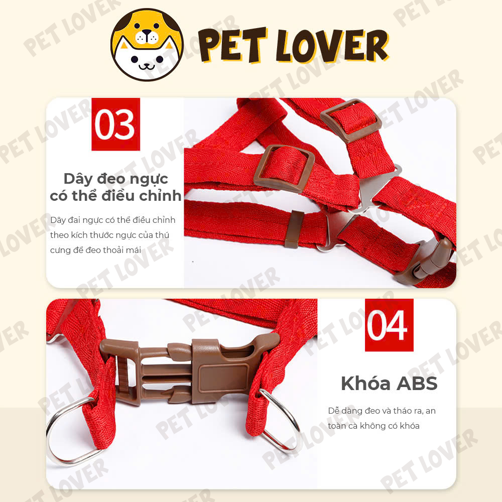 Dây dắt chó yếm dắt chó mèo chắc chắn siêu cute - Petlover
