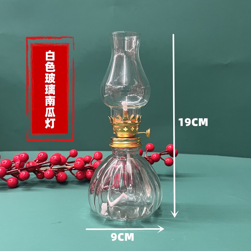 Đèn dầu bí 003 bằng thủy tinh mẫu - phật giáo tường thuận