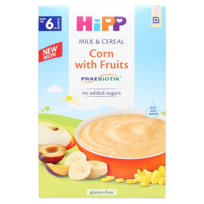 Bột ăn dặm HiPP 250g dinh dưỡng hoa quả sữa, bắp