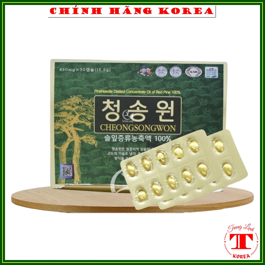 Cheongsongwon Korean red pine oil genuine blue box 180 tablets-blood circuit, blood pressure, tumor-tranglinh