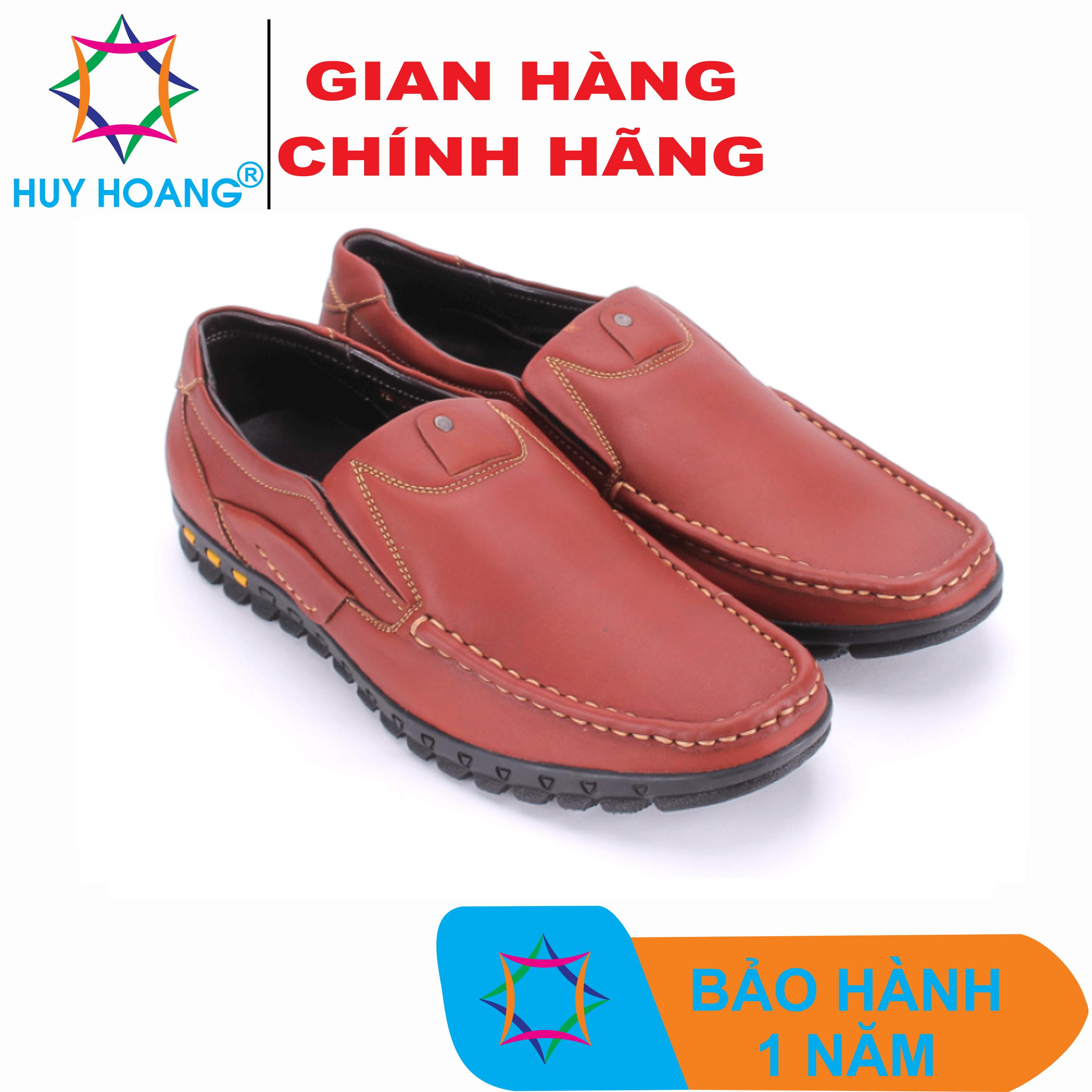 Giày mọi nam da bò màu nâu đỏ HQ7707
