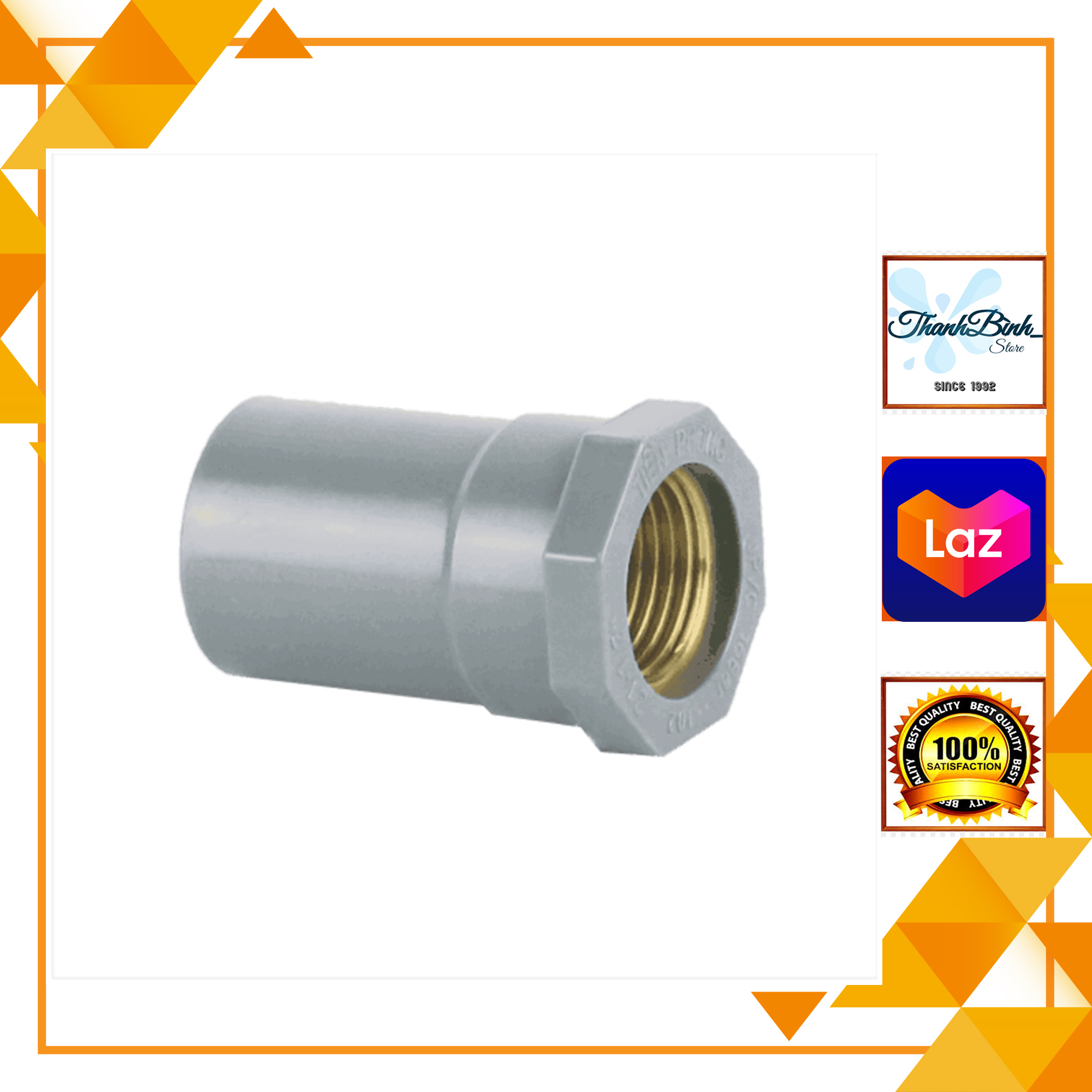 MĂNG SÔNG/ NỐI REN TRONG LÓT ĐỒNG 21/ 27 MM- PVC NHỰA TIỀN PHONG PN16