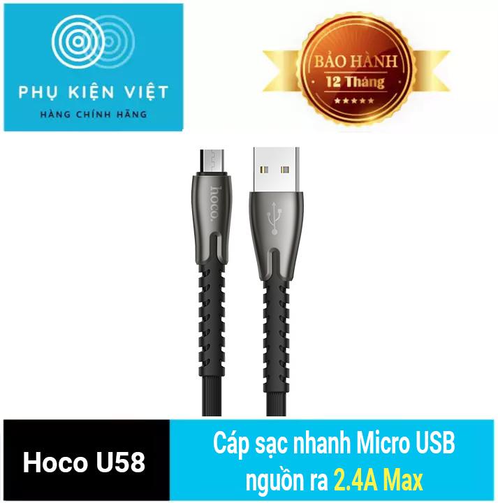[HCM]Cáp sạc nhanh Hoco U58 CORE Micro USB nguồn ra 2.4A Max