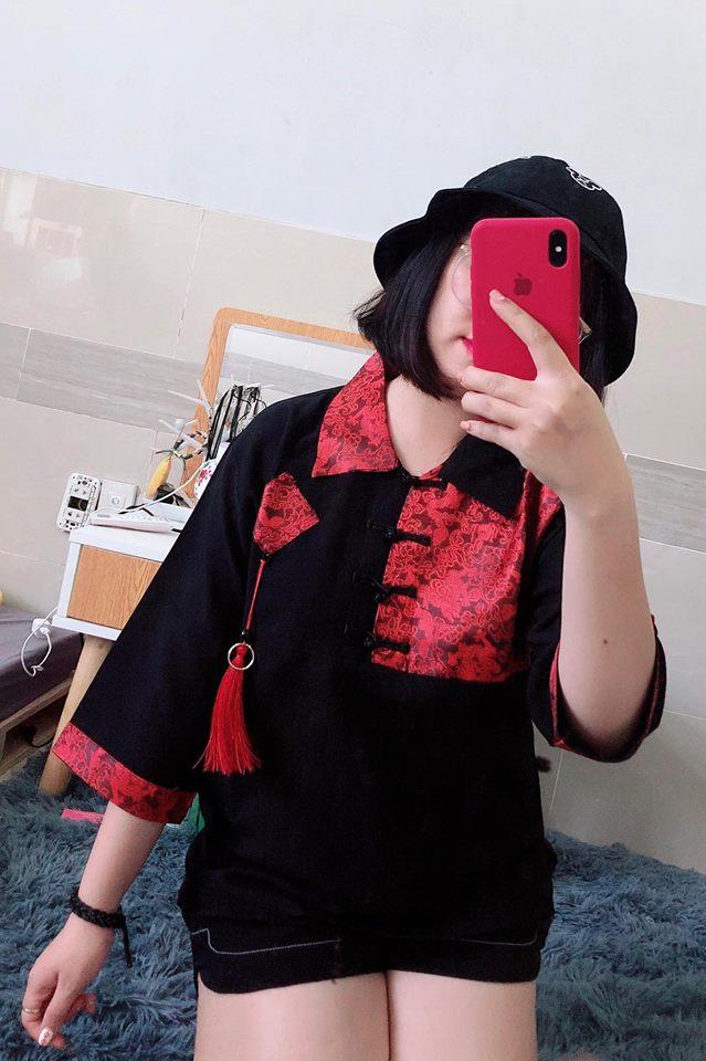 Áo Shanghai mix gấm Rồng Hoa