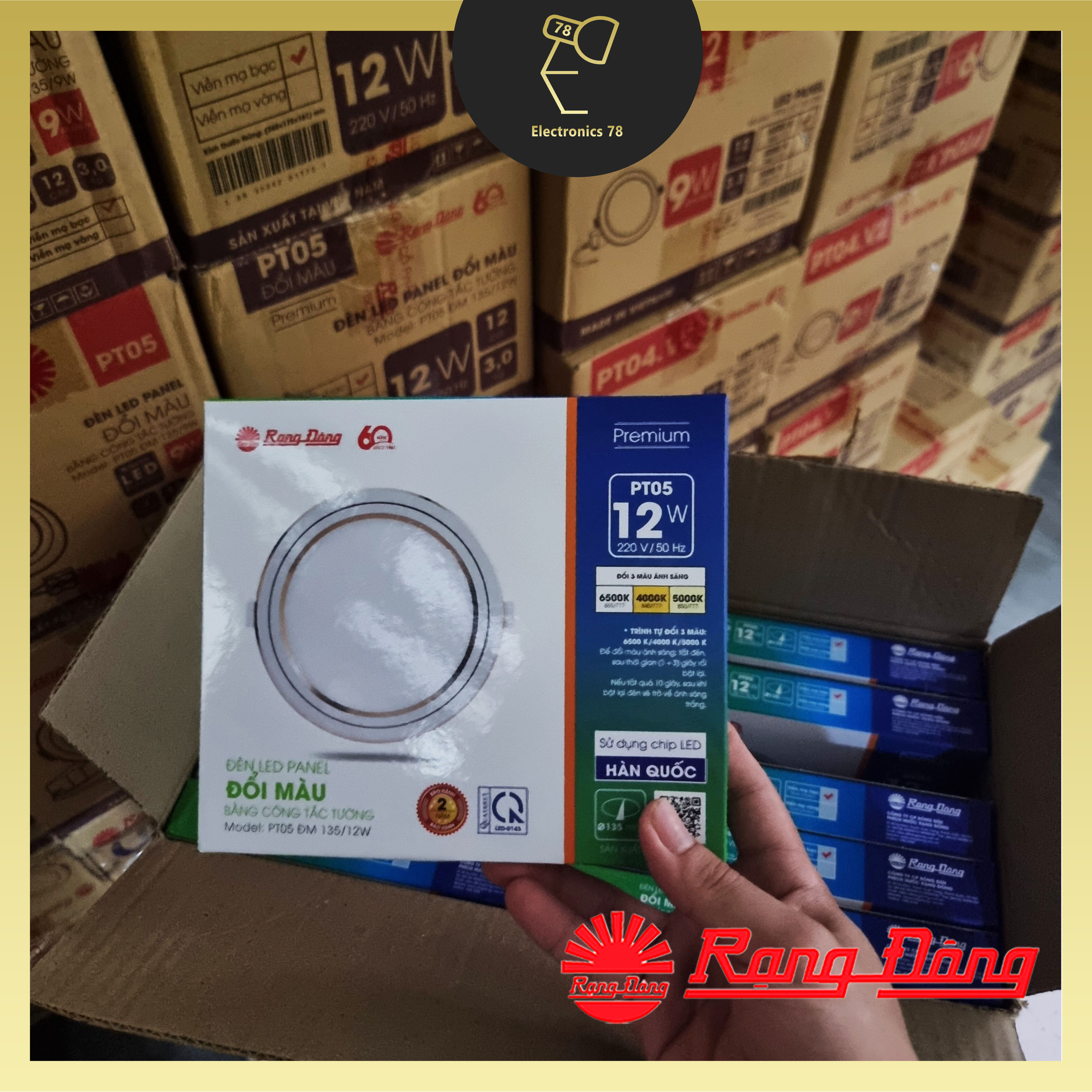 [Chính Hãng] Đèn Led Panel Âm Trần Đổi Màu 3 Chế Độ Rạng Đông 7W/9W/12W, Có viền/Không viền