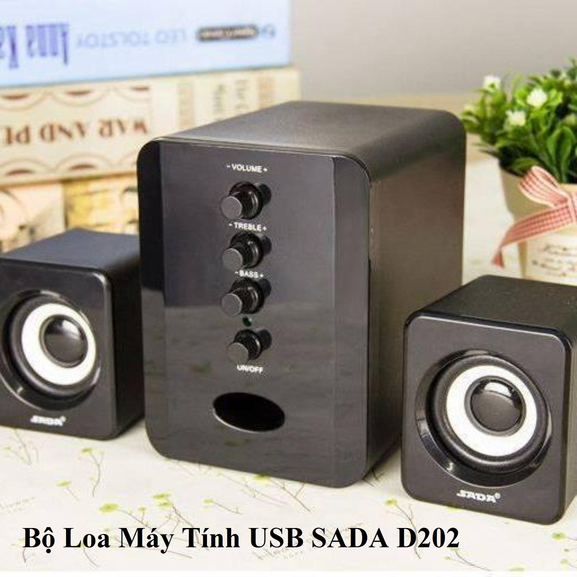 Bộ Loa Máy Tính USB SADA D202, Loa máy tính có dây, loa may tinh gia re, bo loa may tinh the he moi, với thiết kế mới khá bắt mắt, bổ sung thêm loa tress giúp âm thanh thể hiện khá đầy đủ. Bảo hành toàn quốc 1 đổi 1 bởi Sun Store