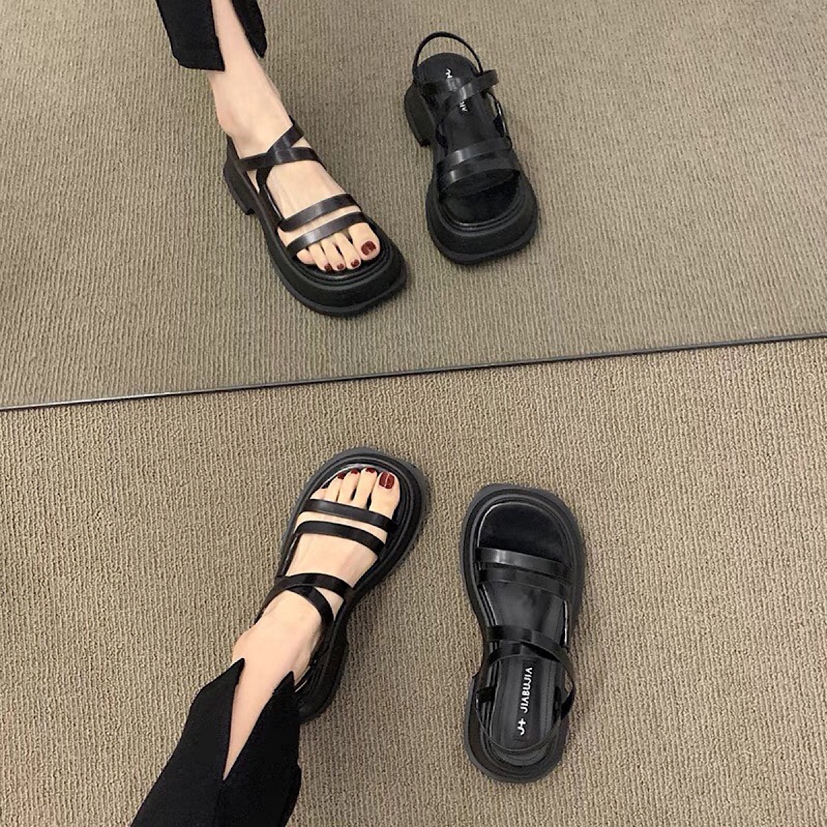 SANDAL ĐAN DÂY ĐẾ BÁNH MÌ SIÊU ÊM CHÂN