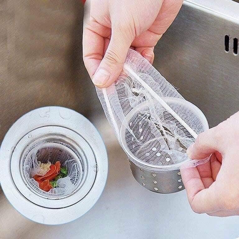 Sét 100 túi lưới lọc rác bồn rửa chén tiện lợi