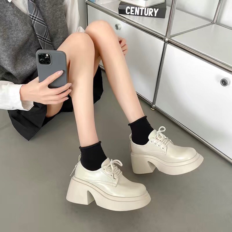 [Tặng dây giày] bốt buộc dây cổ siêu thấp kèm hình thật