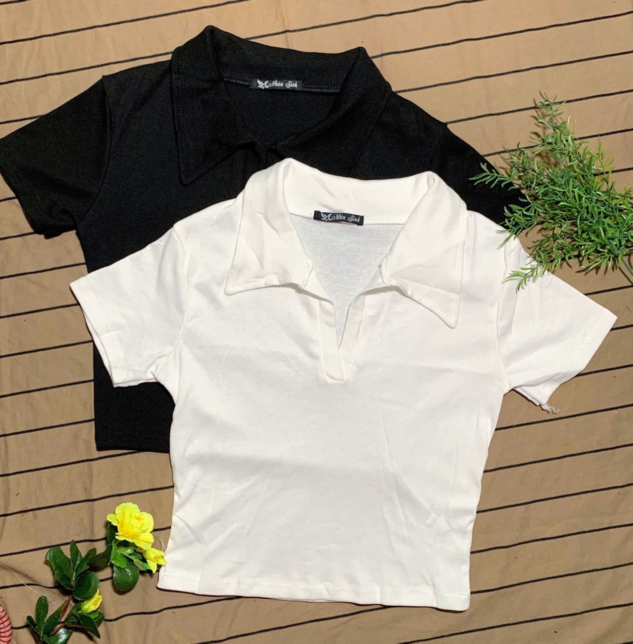 MẪU MỚI ÁO THUN CỔ BẺ DÁNG CROPTOP