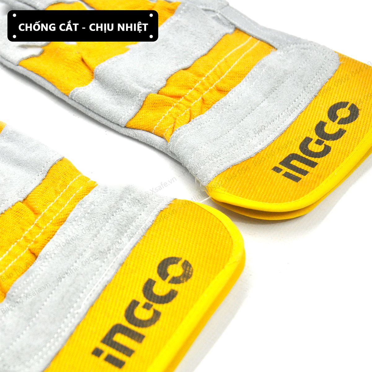 [HỎA TỐC] Găng tay bảo hộ vải da Ingco HGVC01 găng tay lao động đa năng, bao tay hàn cắt, cơ khí, xây dựng, nông nghiệp, luyện kim...