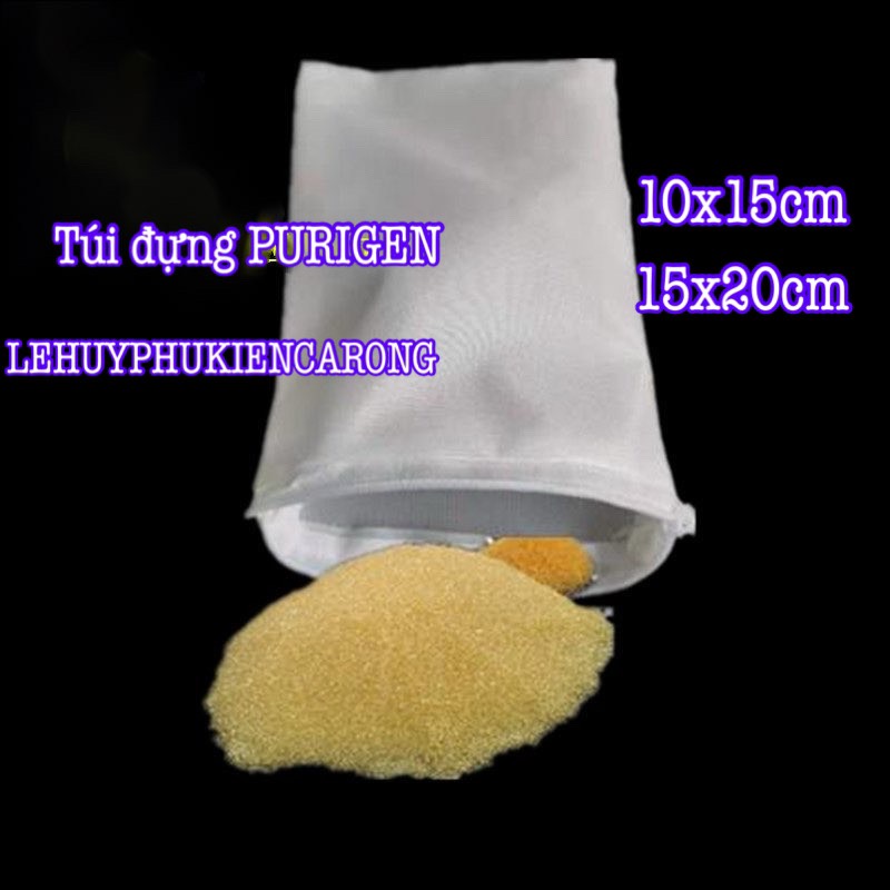 Túi đựng purigen có khóa kéo - túi nano đựng vật liệu lọc bể cá