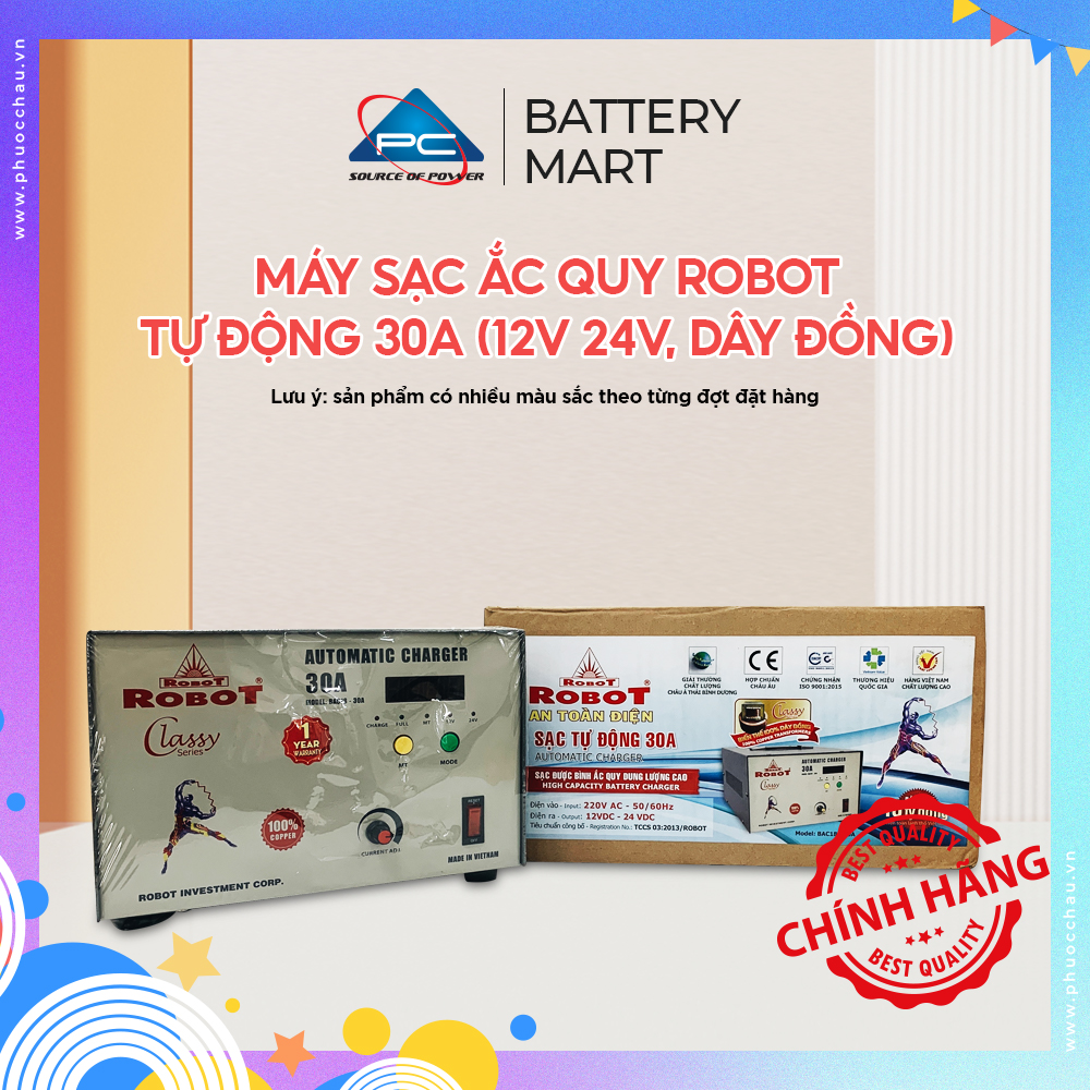 Máy sạc ắc quy robot tự động 30a