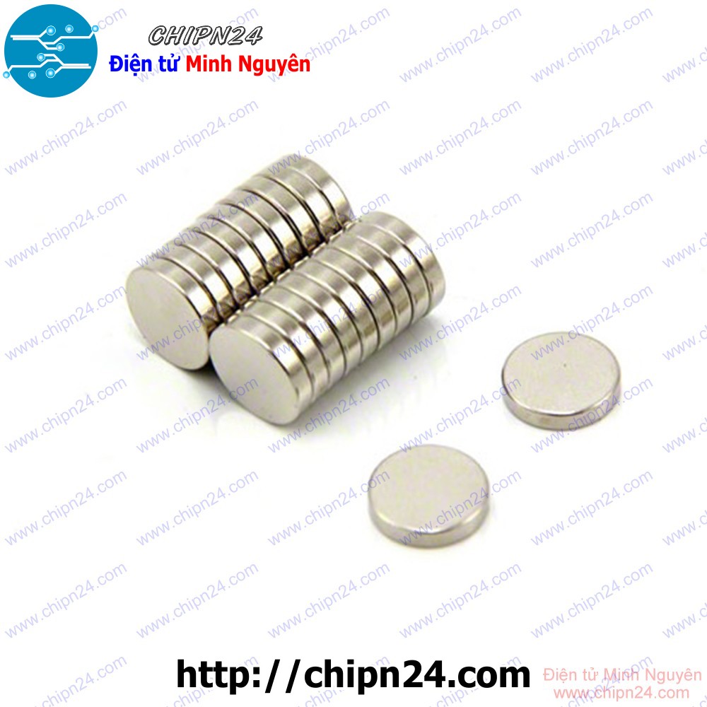 [2 viên] (K173) Nam châm Tròn phi 10mm dày 2mm - HH001882