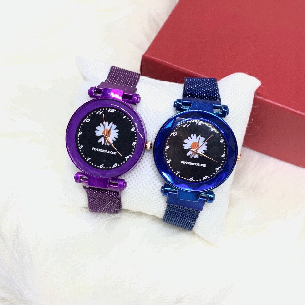 Đồng hồ thời trang nữ Peaacemine mặt 1 hoa cúc dây nam châm sang trọng