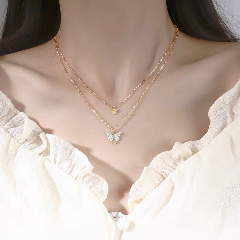 Dây chuyền layer 2 lớp đính đá