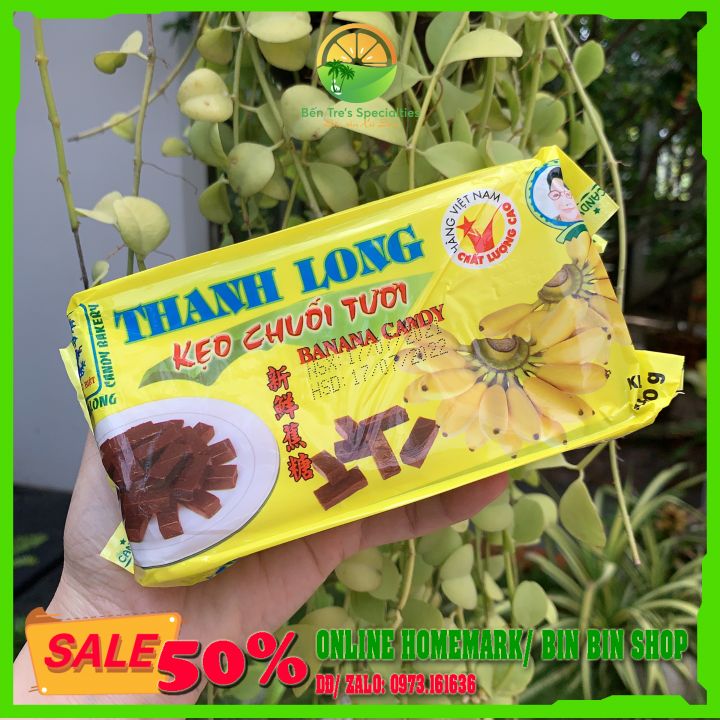 [Hộp 480g]Kẹo Chuối Tươi Dẻo Thanh Long