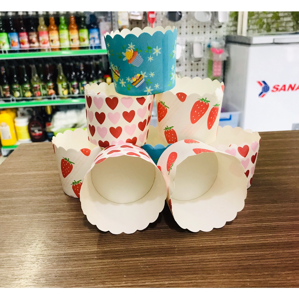 Ly giấy cứng làm bánh cupcake (dây 50 cái)